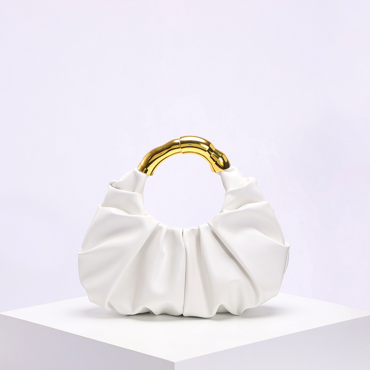 new women's cloud bag with pleated design asymmetrical hardware high-end and simple handbag