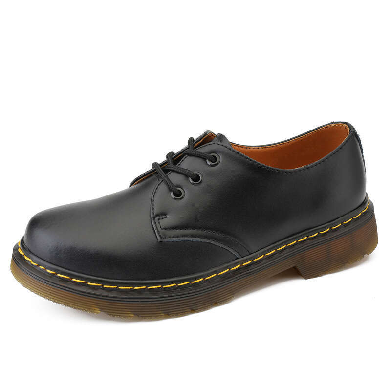 Large low cut shoes, cowhide, British style, large size short boots, round toe, men's and women's casual workwear shoes for couples