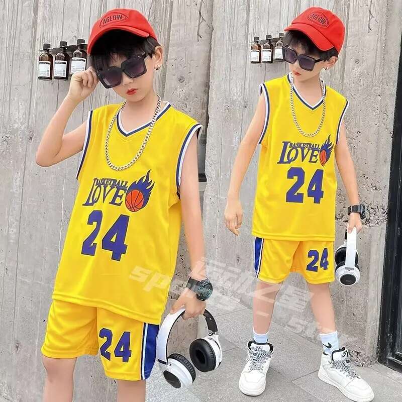 New 24/25 children's clothing suit boys and girls jersey compeon team uniform training basketball vest Model 035