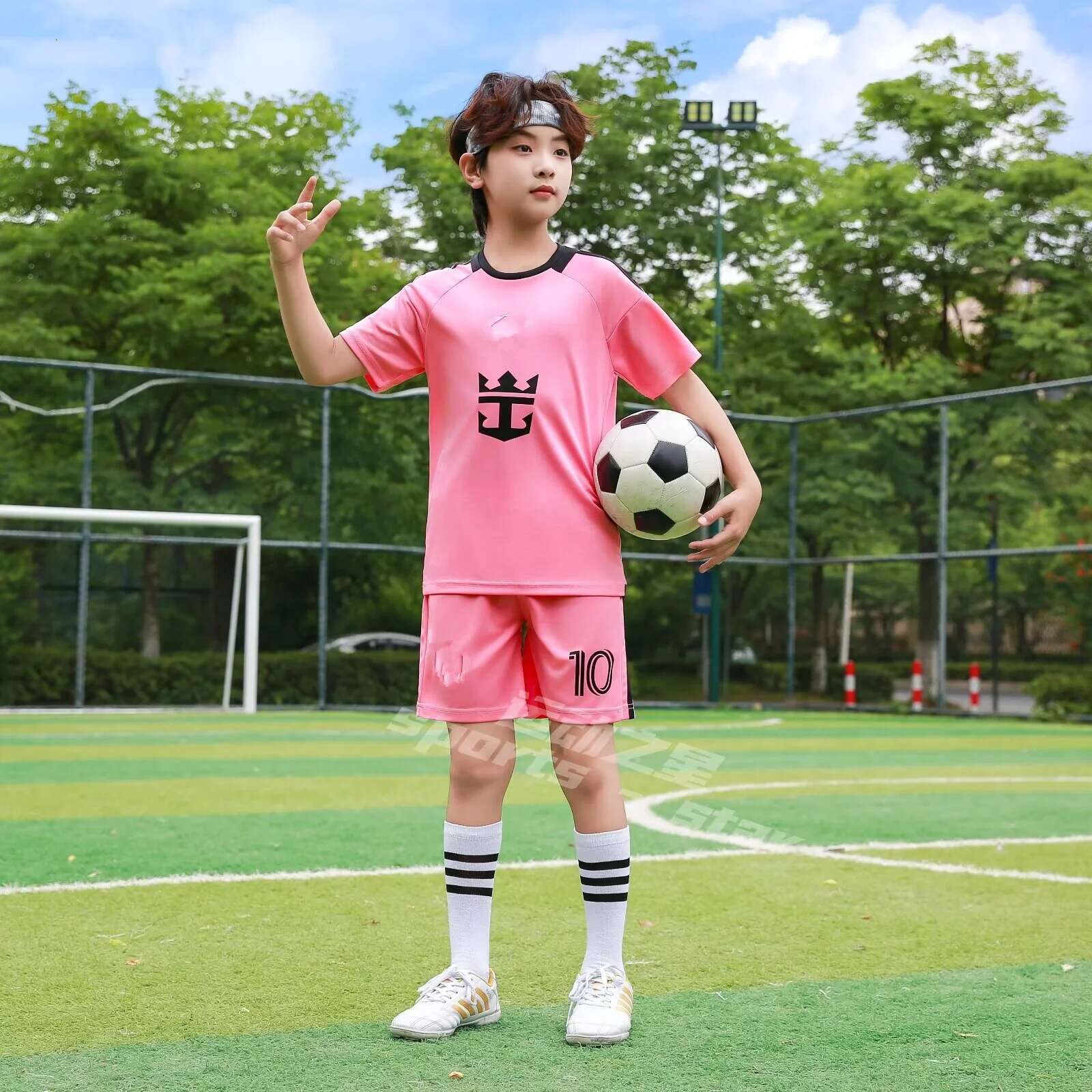 Children's Sports Suit Boy Girl Messis Fans Training Wear Games Rugby Football Shirt Men Kids Child Sets Kit Uniform
