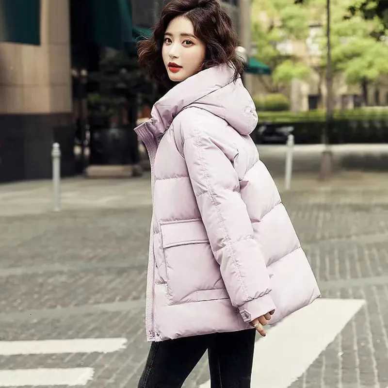 Womens Cotton-Padded Down Jacket Warm Cotton Jacket Korean Fashion Casual Cold Hooded Parker Outerwear WinterT251105