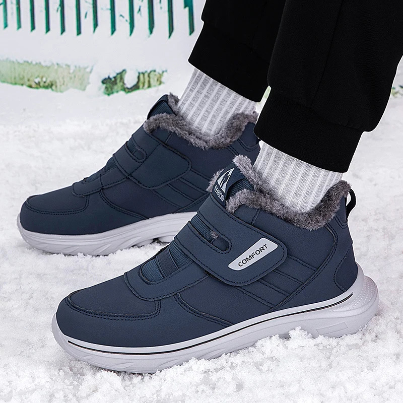 Winter Mens Sneakers Thick Plush Warm Mens Snow Boots Lightweight Mens Ankle Boots Handmade Mens Outdoor Cotton Boots251105