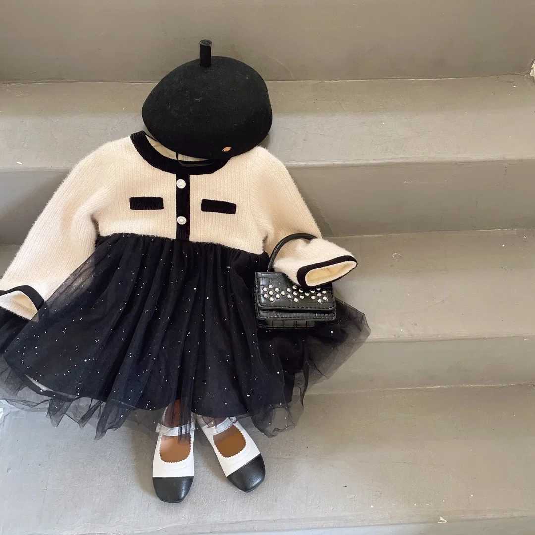 New Girls Dress Princess Fashion New Lovely Clothes Long Sleeves Patchwork Vintage Party Vestidos for 2-8T Toddler Y251105