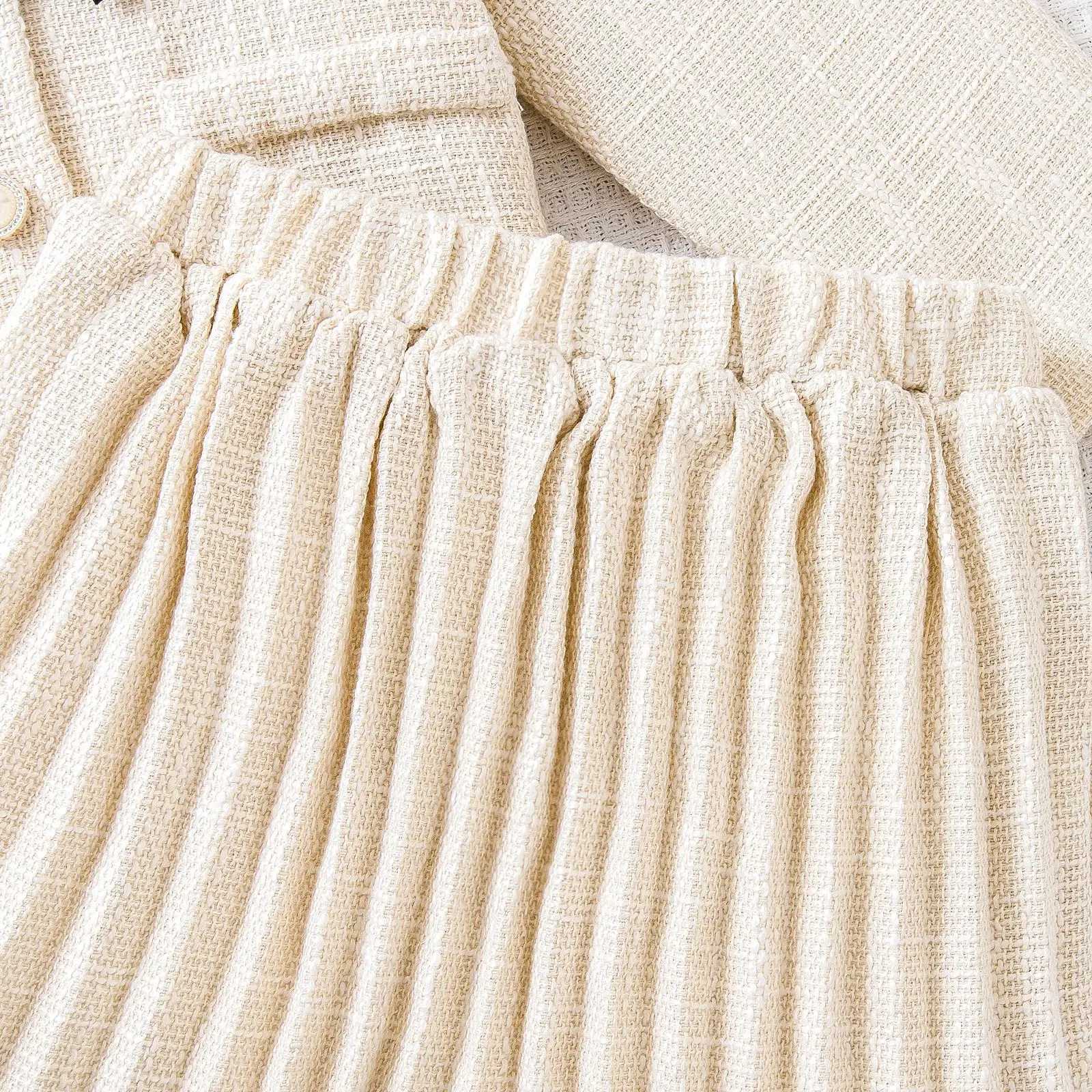 Childrens Clothing Sets Korean Spring And Autumn Causal Set Girls Long Sleeve Front Bow CoatPleated Skirt Sets Girl Outfits Y251105