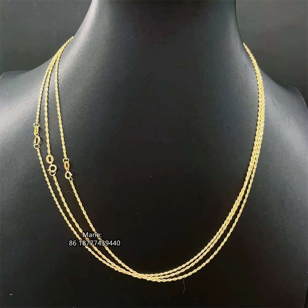 Bulk Sale Twisted Link Rope Chain Solid Gold Jewelry Gold 18k Real Au750 18k Real Gold Chain Jewelry 18k Rope Chain
