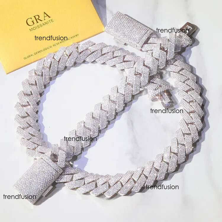 Moissanite bracelet Necklace s Rap hip-hop style Fashion punk full of dias Cuban chain