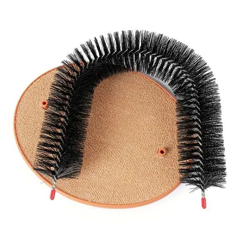 Cat Toy Arch Self Groome Pamper Feline with A Massage Grooming Rubbing Brush with Scratching Pad Toy for Cats Interactive Toys L251105