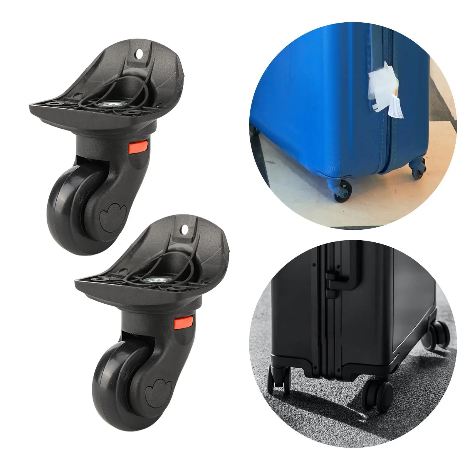 2x Luggage Wheels Load Bearing Wear Resistant Dual Roller Heavy Duty Universal Luggage Mute Wheel Suitcase Wheels Swivel Casters 251031
