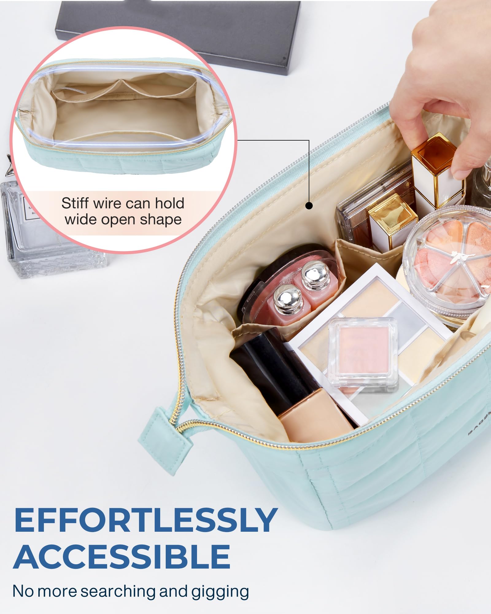 Stylish Travel Cosmetic Bag with Durable Design and Comfortable Padded Interior