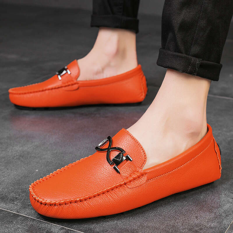British style set foot bean 2023 spring and autumn suede casual men's big size shoes 39-45 loafers