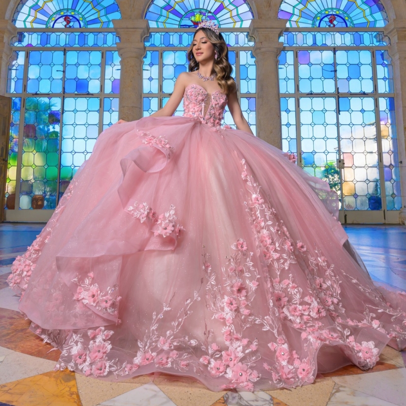 Pink Shiny Quinceanera Dresses Off The Shoulder Applique Flower Beads Party Birthday Sweet 16 Dress Vestidos 15 Anos