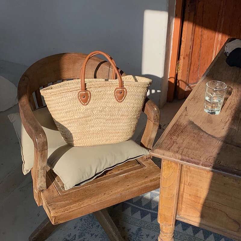 Beach For Summer Women Straw Bag Big Travel Raffia Hand Bags Tote Wicker Handmade Handbag Fashion Rattan Carrycot 2023
