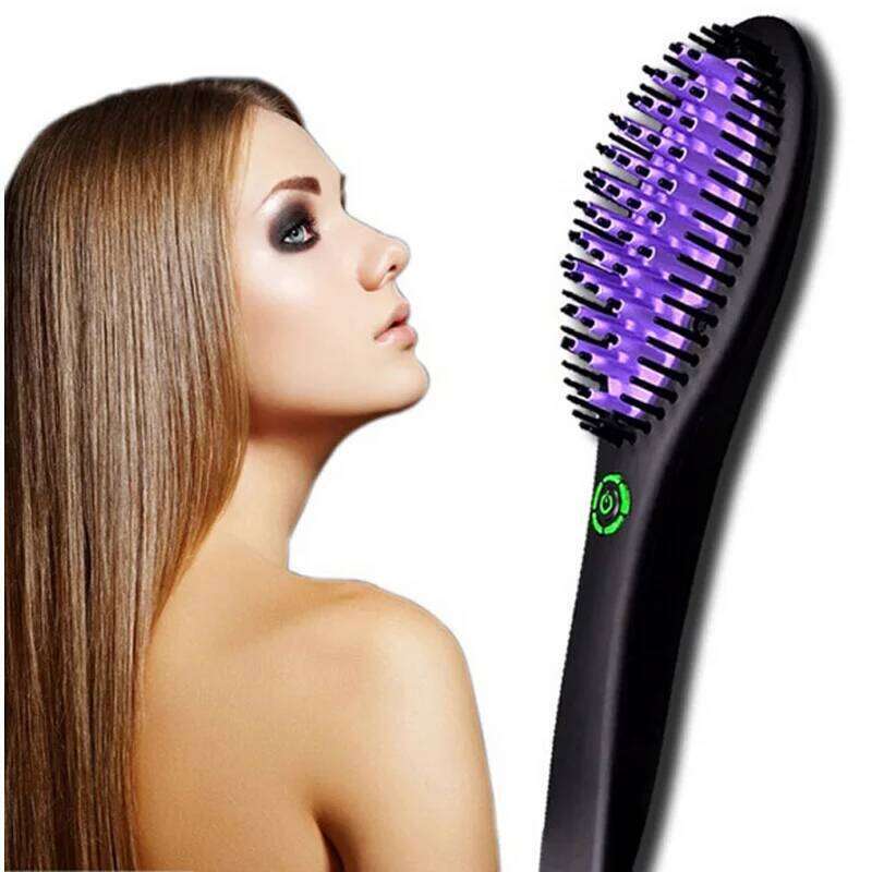 Electric Ceramic Anti-Scald Brush Straightener Comb PTC Fast Heating Straight Hair Straightening Curling Brushes Xiusiyuan251105