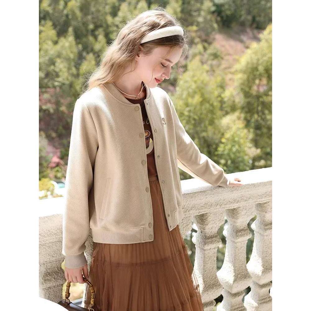 Short Coat For Women French Embroidery Bear Winter Outerwear New Baseball Leisure Cotton Clothes