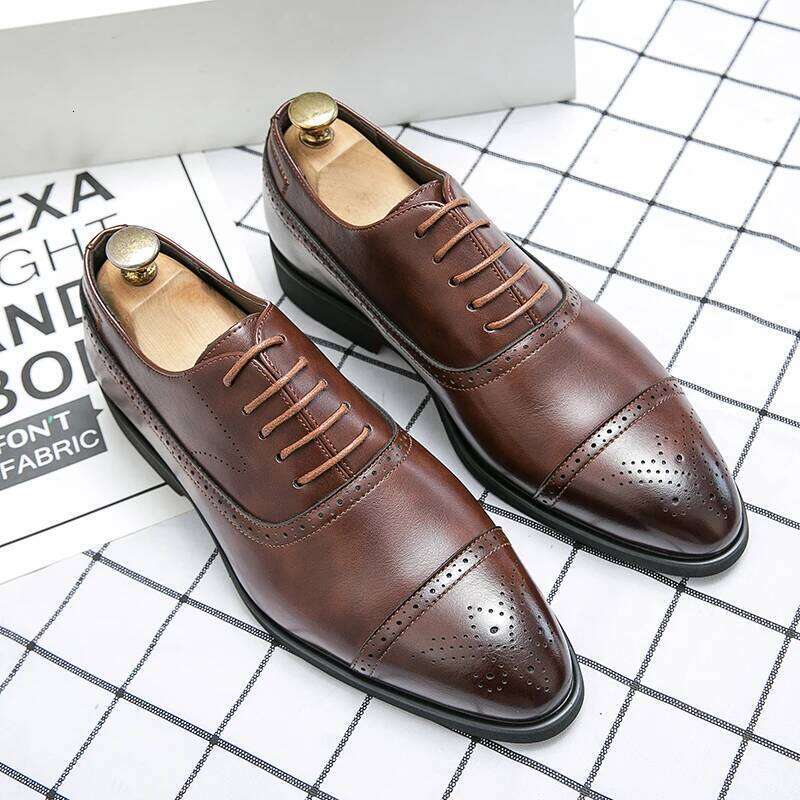 Retro Formal PU Luxury Oversized Party Office Business Block Red Sole Black Brown Size 38-48 Men Shoes