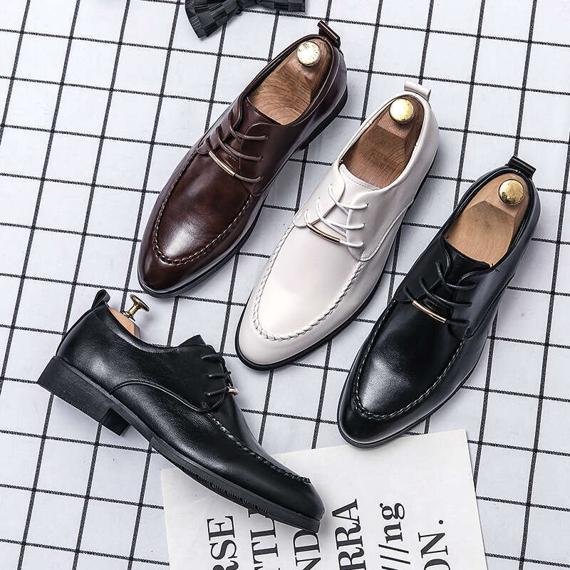 Large Men's Business Dress British Casual Bright Lacquered 38-45 Youth Work Fashion Leather Shoes