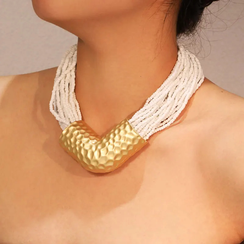 Statement Boho Colorful Beads Necklace Handmade for Women Trendy Wedding Party Jewelry Accessory 251031