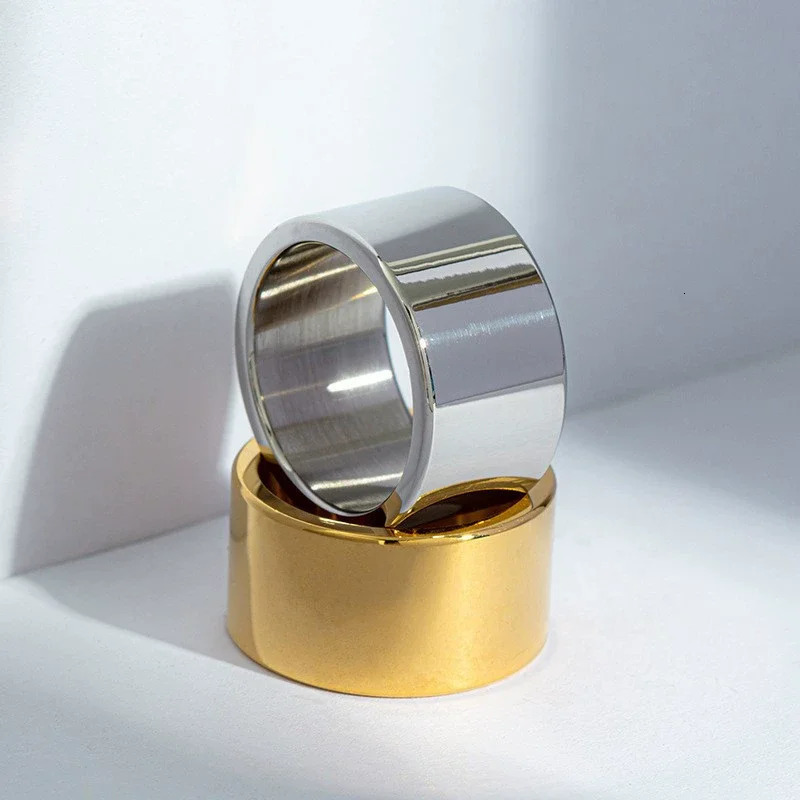 European and American Fashion 12mm Wide Chunky Stainless Steel Rings For Men Charm Jewelry Boyfriend Creativity Gift Wholesale 251031