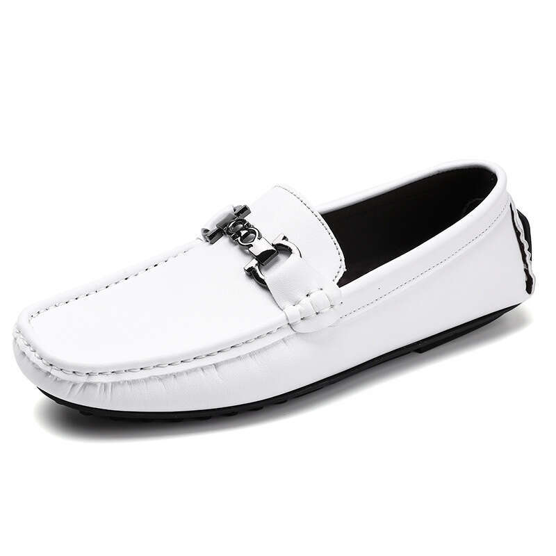 Four season super fiber bean sizes 39-45 plus men's leather shoes, fashionable soft soled driving shoes for men
