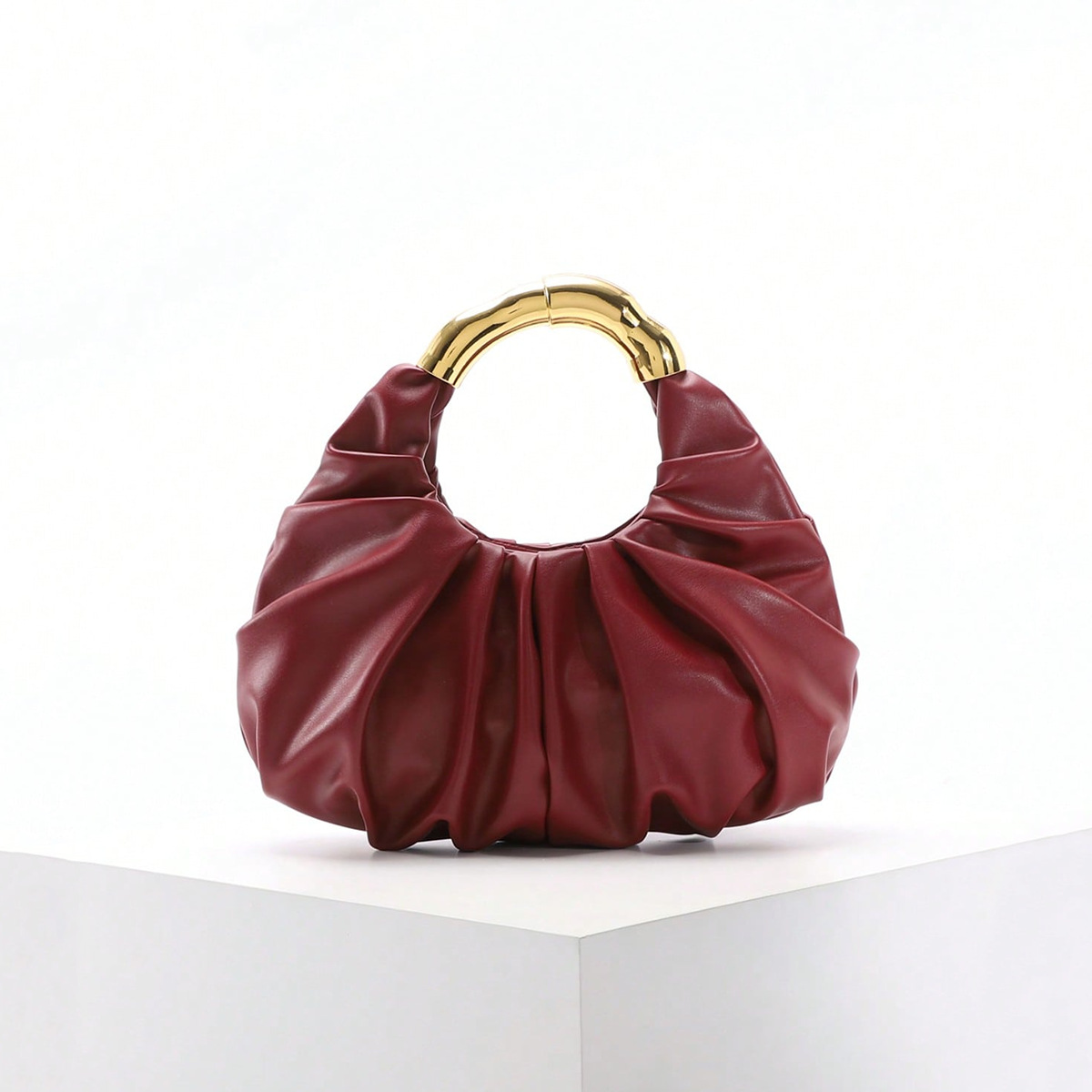 new women's cloud bag with pleated design asymmetrical hardware high-end and simple handbag