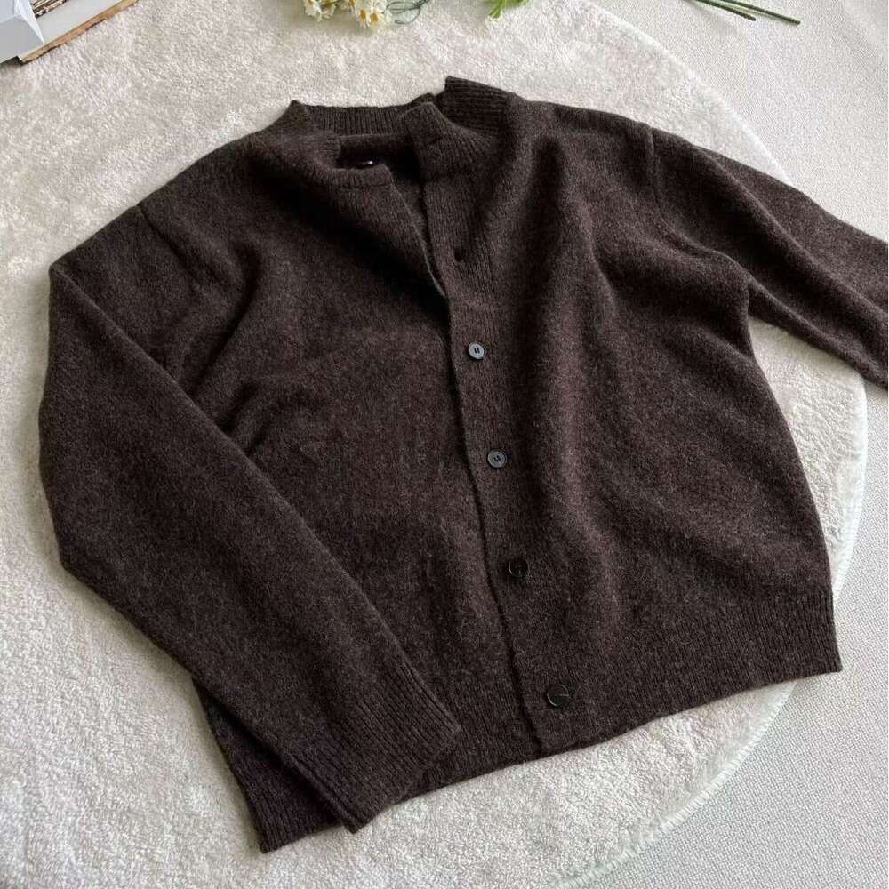 Cross-Border INS Trend Autumn New Fashion Ribbed High Neck Button Cardigan Knitted Men's Sweater Inner Jacket B5