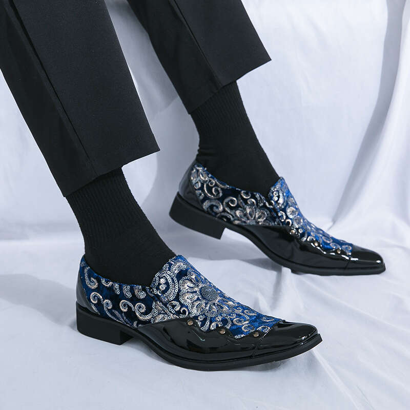Large size new casual fashionable youth trend pointed toe shoes, business formal leather shoes
