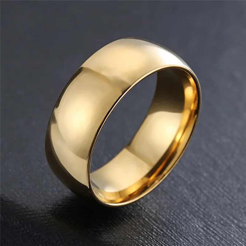 Simple Stainless Steel Rings for Men and Women Black Gold Silver Color US Sizes 513 Mens Simple Band Rings 251031