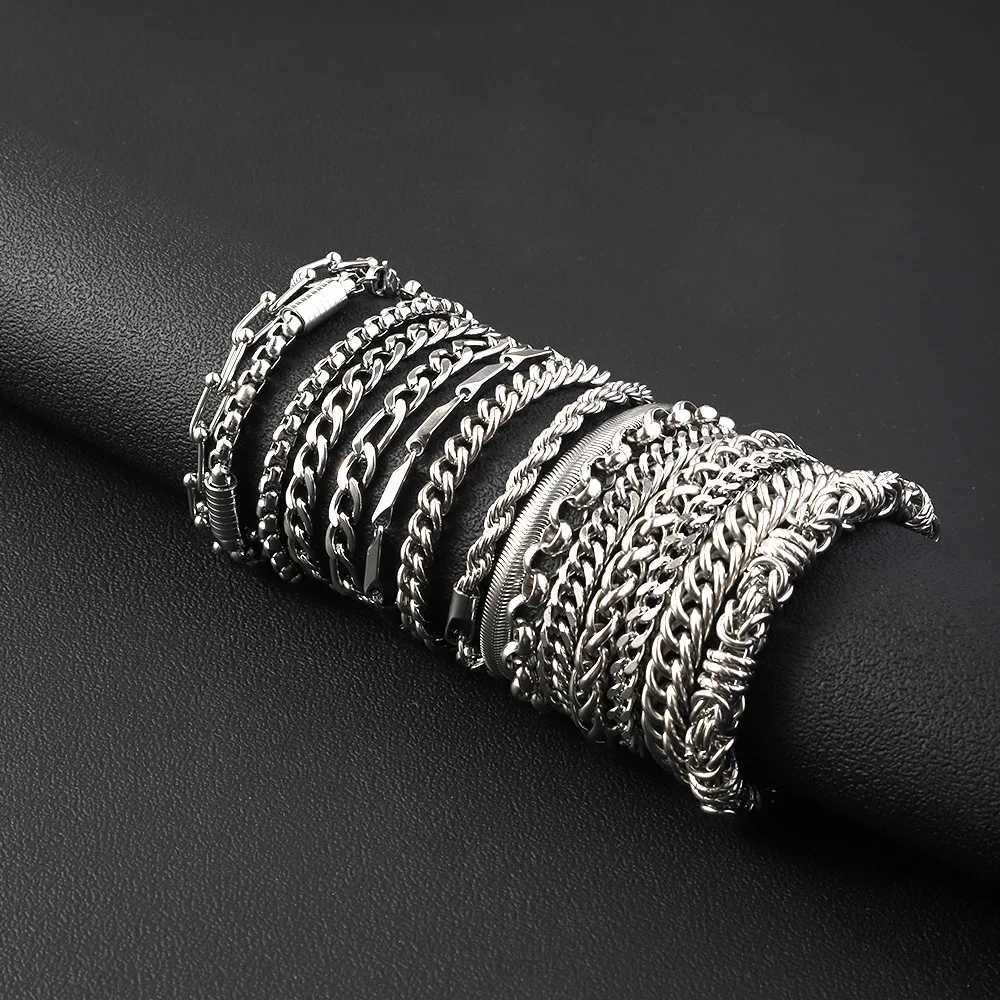 New 316L Stainless Steel Cuban Cable DIY Chain Bracelet for Men Women Kpop High Quality Jewelry Solid Metals not FadeXJ251105