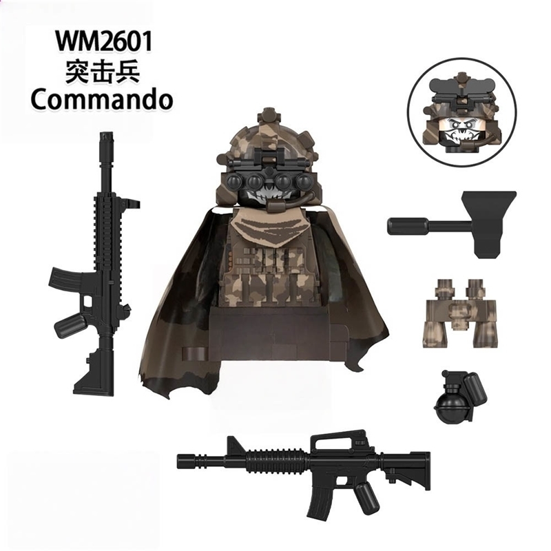 WM6147 WM6168 Military Series SWAT Special Forces Building Blocks Commando Soldier City Cap Mini Action Figure Toys 251104