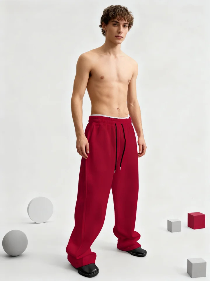 Mens Sports Pants Autumn Winter Male Solid Color Loose Fitting Leggings Running Training Casual Pants Fashion Straight Trousers 251104