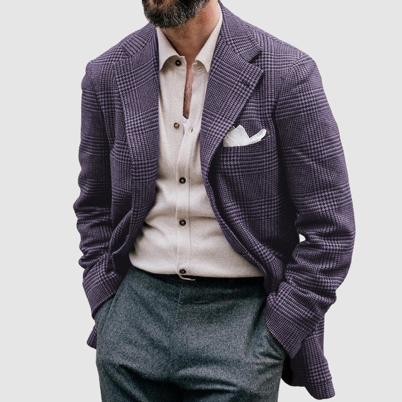 Mens Spring Top Casual Printed Double Button Suit Coat Mens Suit