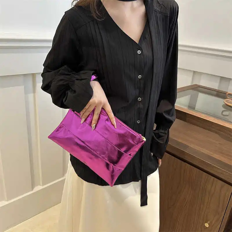 Womens envelope evening bag solid color shiny clutch gold evening wallet elegant shiny clutch womens wedding bag fashionable 250402