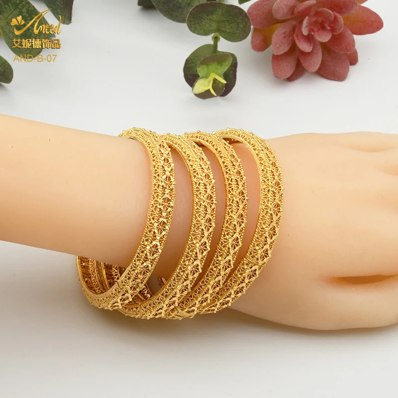 ANIID Bangles For Women Indian Jewelry Gold Color Bracelets Dubai Wholesale African Bracelet Moroccan 251031