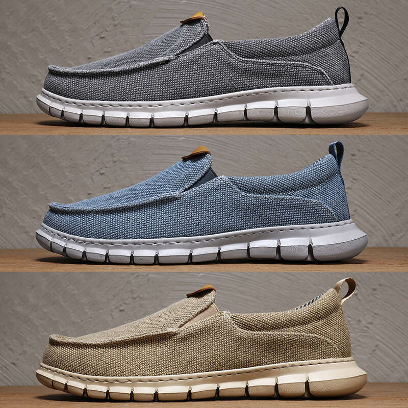 Oversized breathable canvas one foot 39-47 old North cloth lazy shoes, loafers, loafers