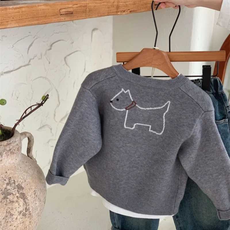 Boys and Childrens Sweater 2025 Youth Autumn New Product Single breasted Casual Top Childrens Clothing Boys and Dogs CoatT251105