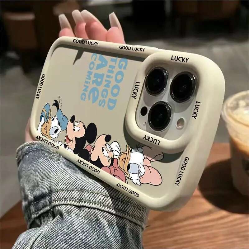 Minnie Mouse Duck Cute Phone Case For iPhone 16 14 12 13 11 15 Pro Max XR XS MAX 7 8 PLUS Y2K Cartoon Lovely Cover