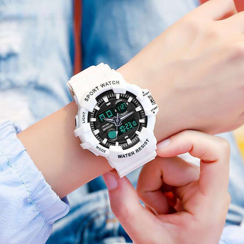 DHwatches Sanda Trendy Sports Electronic Fashion Dual Display Large Dial Luminous Waterproof Unisex Versatile Watch