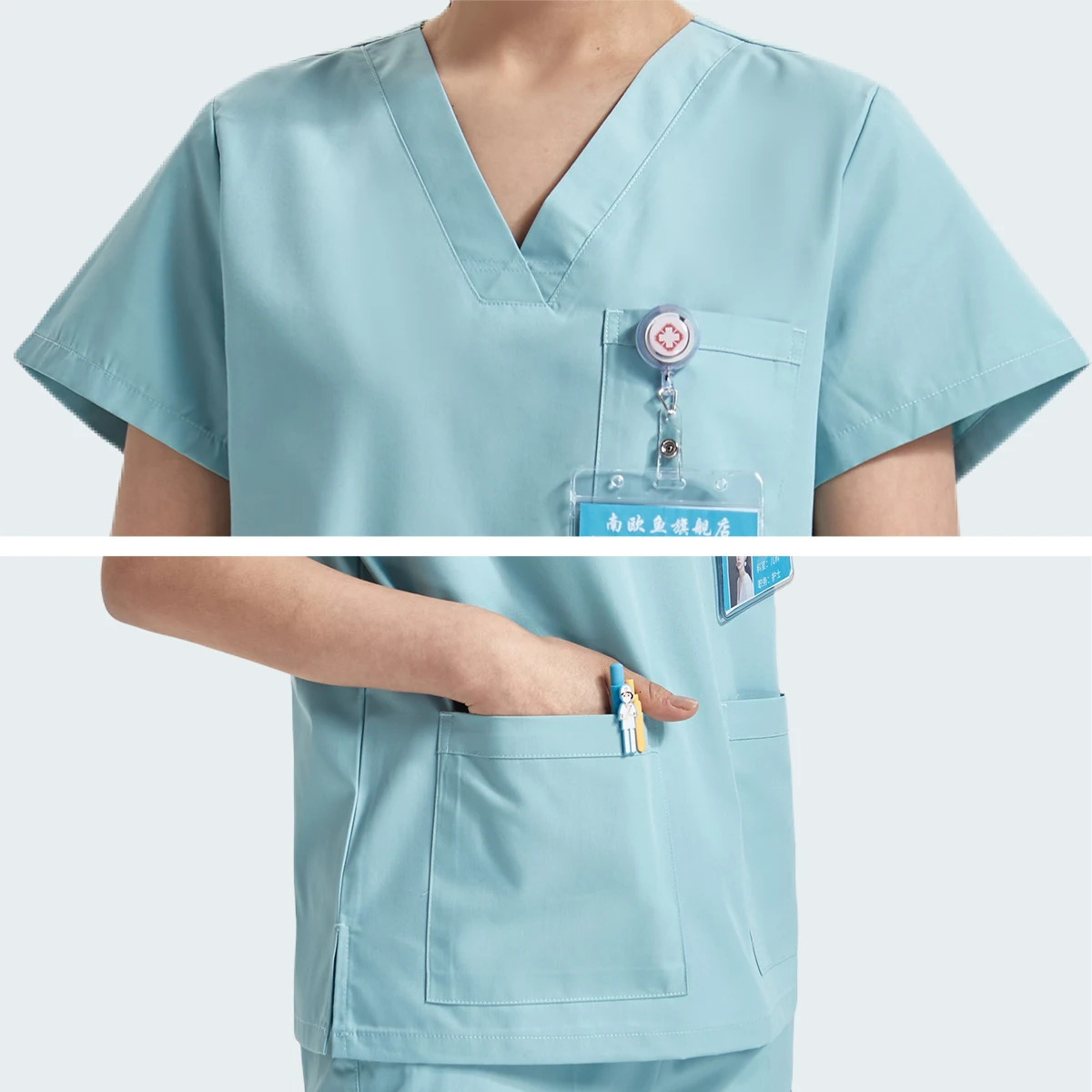 Sanitary Uniforms Nursing Scrubs Set Basic Pro Heather Clinical Aesthetic Hospital Doctor Nurse Outfit Workwear 8020 251104