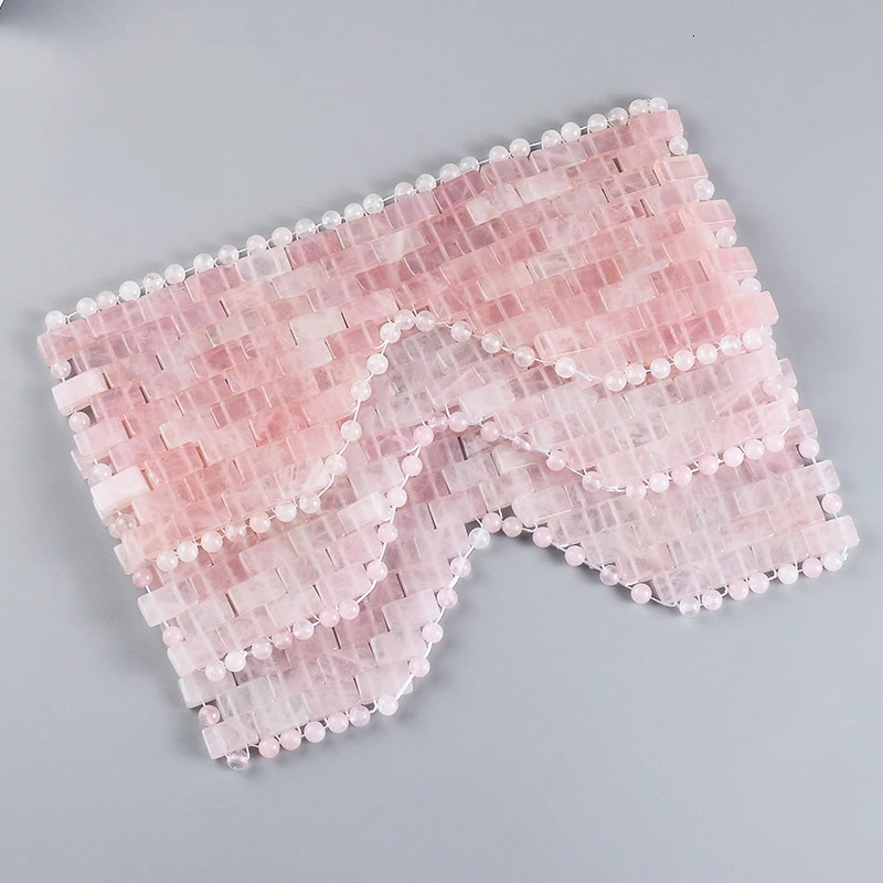 Natural Rose Quartz Eye Mask Massager Jade Relax Sleep Massage Tools Care Stone Face Cooling 250328