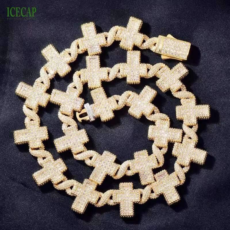 Hip Hop Miami Cuban Necklace 925 Sterling Silver VVS Moissanite Diamond Cuban Link Chain Iced Out Fashion Jewelry Necklaces