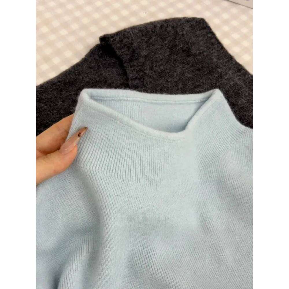 2025 Autumn Winter Turtleneck Ladies Solid Sweater Women's Casual Vintage Knitted Long Sleeve Pullovers Woman Clothing Women Sweater Designer Swe