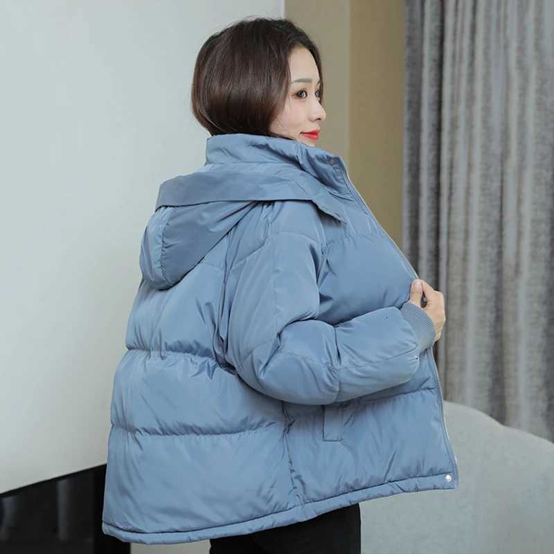 Korean Cotton Clothing Women Overcoat New Winter Jacket Female Fashion Warm Hooded Wide Thick Bread Clothing Ladies Parka CoatT251105
