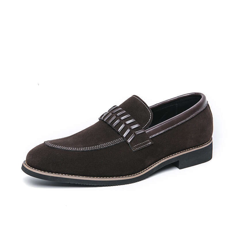 Large men's frosted leather 2024 Spring and Autumn new item, sizes 38-48, one foot lazy casual shoes for men