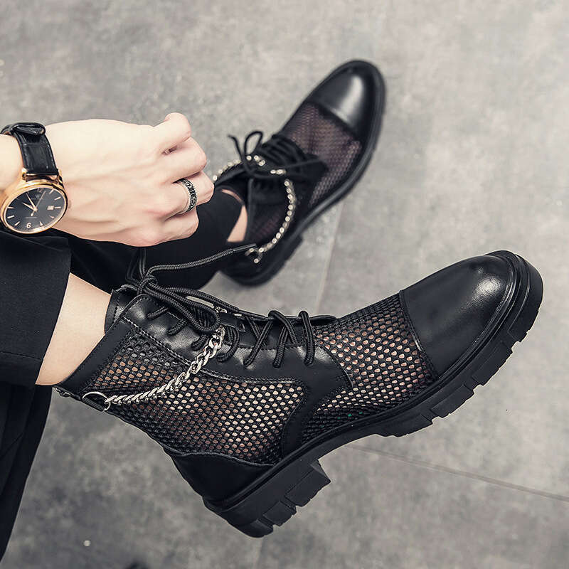 Large size breathable summer 2023, hollow mesh men's for men in sizes 38-46, Martin boots