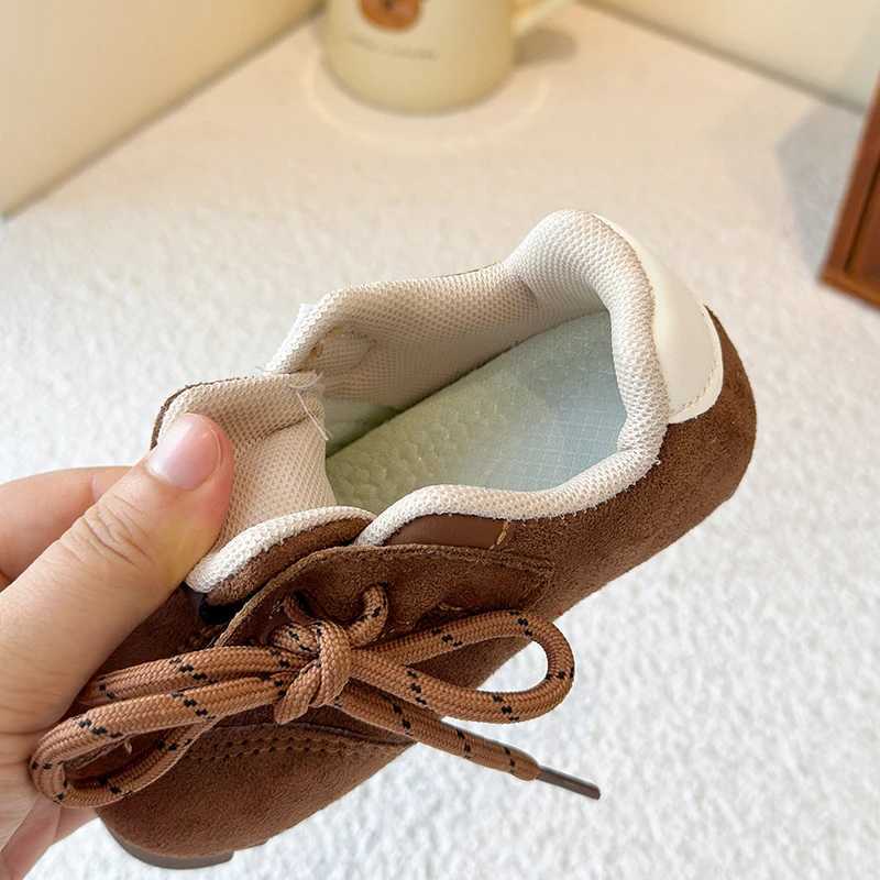 Childrens Sneakers Four Seasons Models 2-16 Years Old Red Boys Girls De Training Shoes Brown Soft Non-slip Kids Single ShoesT251105