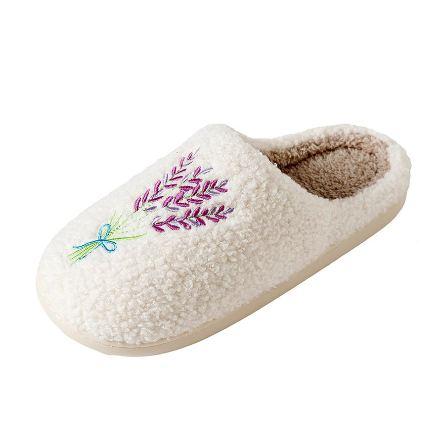 Romantic Gentle Lavender Haze Home Slippers Indoor Fuzzy for Love Girls Gift Winter Antislip Soft Sole Leisure Cotton Shoes 251031