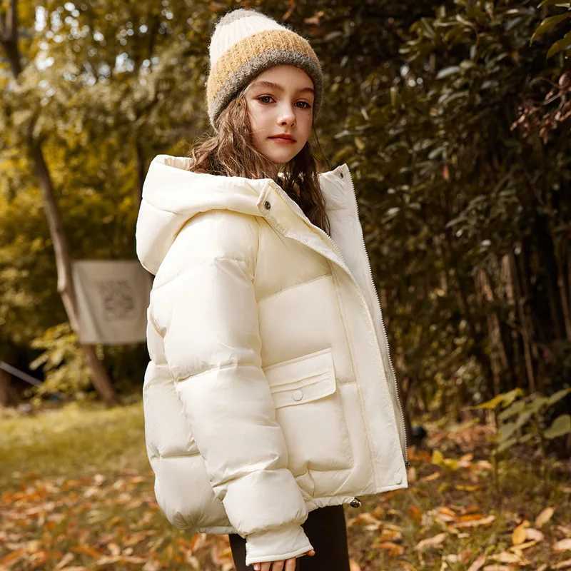 2025 Winter Down Jacket for Girl 90 White Duck Down Hooded Thick Warm Teenage Girl Outwear Coat 5-16 Years Kids ParkasT251105