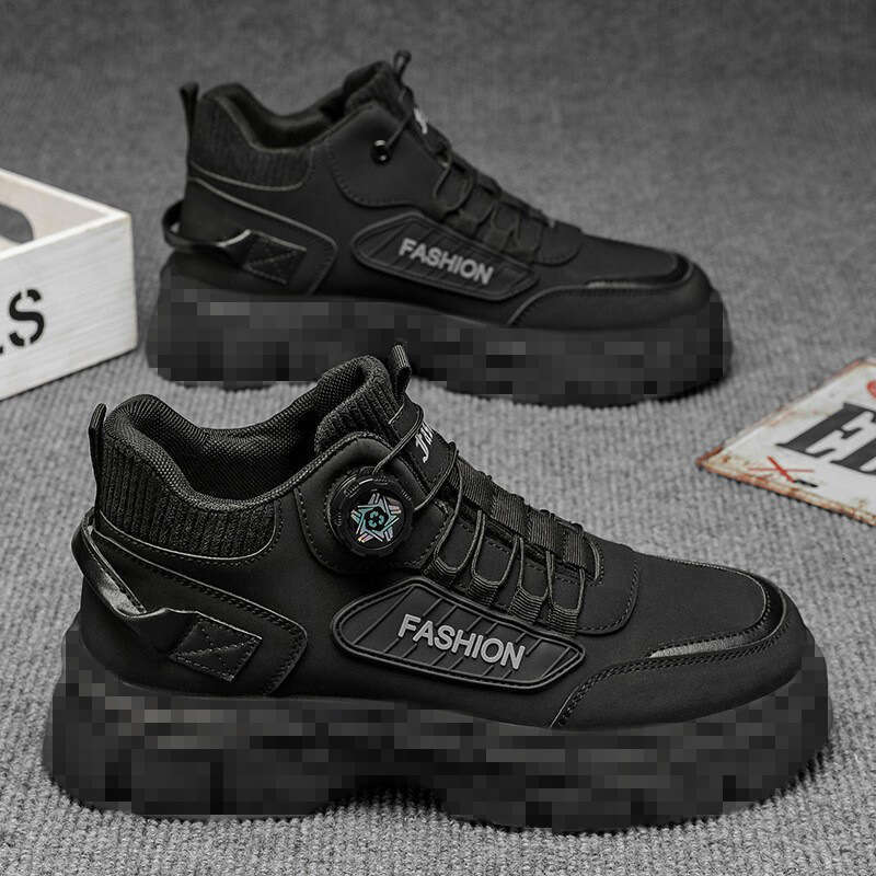 2025 Autumn Men's Mid-Top Casual Sports Outdoor Hiking Waterproof Non-Slip Height-Increasing Martin Boots