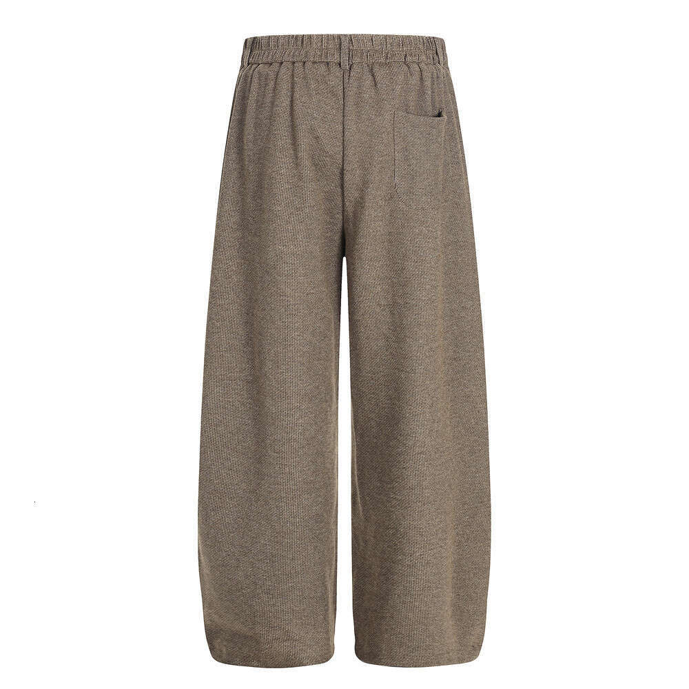 Old Money Style Small Scimitar Pants Men's Loose Casual Solid Color Versatile Vibe Trend Double Pleated Suit Trousers