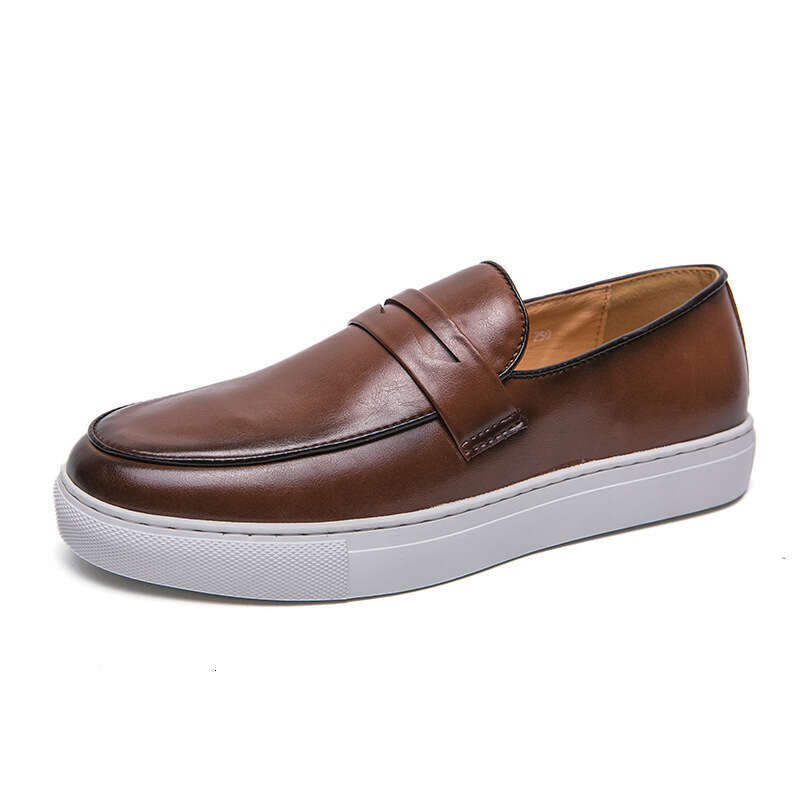 Large leather sizes 38-47, open mouth laughing loafers, casual men's shoes, fashionable flowing loafers